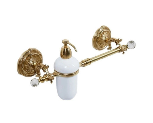 Заказать Полотенцедержатель с дозатором жидкого мыла античное золото Art&Max Barocco Crystal AM-2057D-Do-Ant-C в магазине сантехники Santeh-Crystal.ru