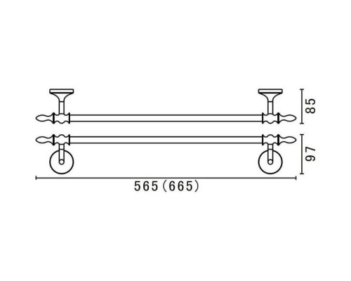 Купить Полотенцедержатель 66,5 см Art&Max Bohemia AM-E-4224-Cr в магазине сантехники Santeh-Crystal.ru