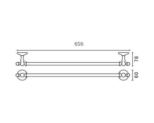 Приобрести Полотенцедержатель 65,6 см Art&Max Antic Crystal AM-E-2624SJ-Cr в магазине сантехники Santeh-Crystal.ru
