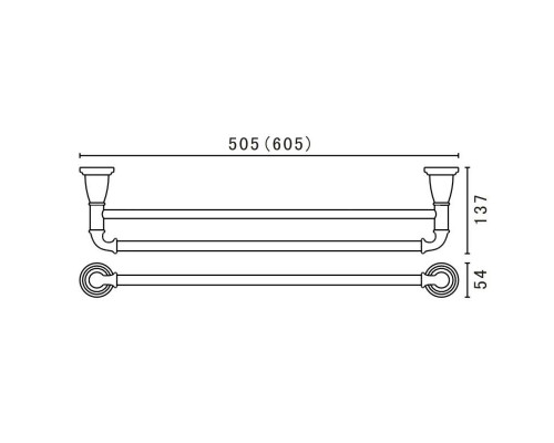 Заказать Полотенцедержатель 60,5 см Art&Max Bianchi AM-E-2609-D-CR в магазине сантехники Santeh-Crystal.ru