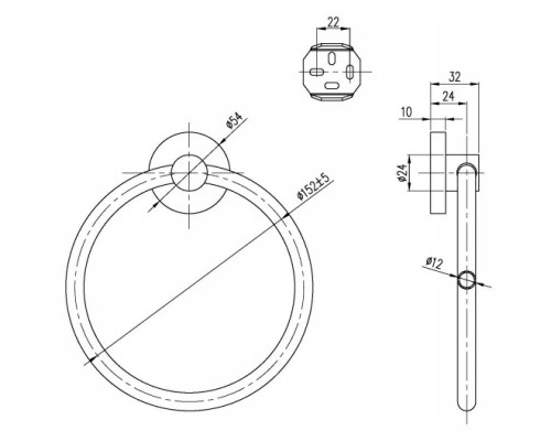 Приобрести Кольцо для полотенец Villeroy & Boch Elements-Tender TVA15100500061 в магазине сантехники Santeh-Crystal.ru