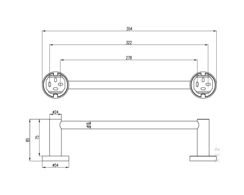 Приобрести Полотенцедержатель 35,4 см Villeroy & Boch Elements-Tender TVA15102100061 в магазине сантехники Santeh-Crystal.ru