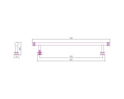 Купить Полотенцедержатель 53,8 см Сунержа 00-2012-0470 в магазине сантехники Santeh-Crystal.ru