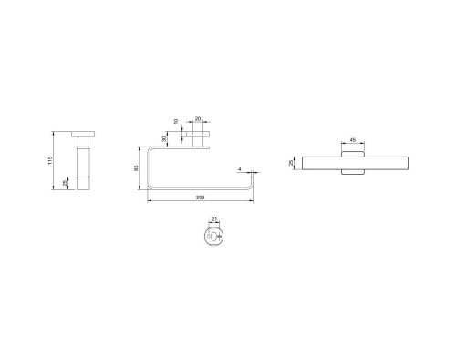 Заказать Кольцо для полотенец Villeroy & Boch Elements-Striking TVA152005000K5 в магазине сантехники Santeh-Crystal.ru