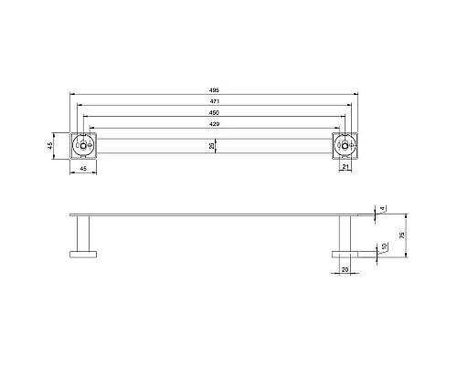 Заказать Полотенцедержатель 49,5 см Villeroy & Boch Elements-Striking TVA15200100064 в магазине сантехники Santeh-Crystal.ru