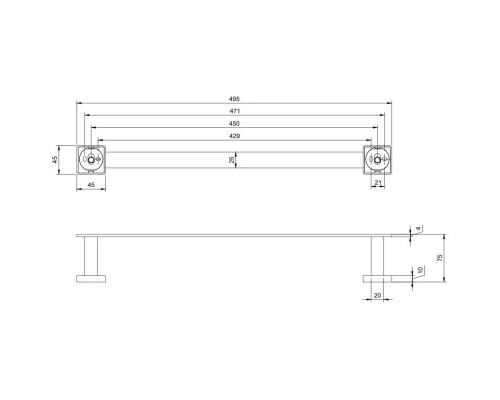 Купить Полотенцедержатель 49,5 см Villeroy & Boch Elements-Striking TVA152001000K5 в магазине сантехники Santeh-Crystal.ru