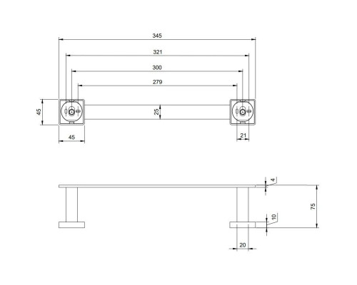Заказать Полотенцедержатель 34,5 см Villeroy & Boch Elements-Striking TVA15200900076 в магазине сантехники Santeh-Crystal.ru