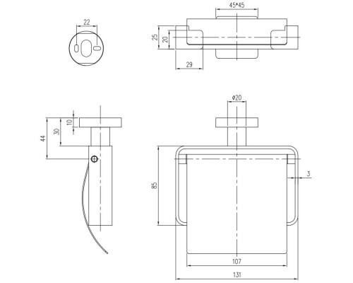 Приобрести Держатель туалетной бумаги Villeroy & Boch Elements-Striking TVA15201300064 в магазине сантехники Santeh-Crystal.ru