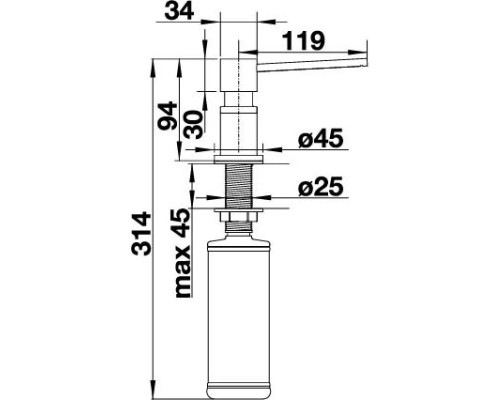 Купить Дозатор для жидкого мыла 300 мл Blanco Lato хром/жасмин 525812 в магазине сантехники Santeh-Crystal.ru