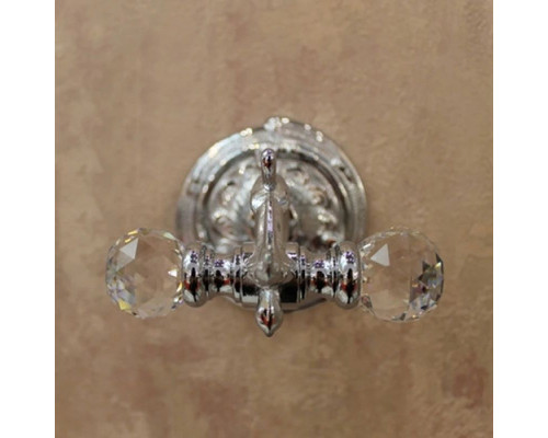 Заказать Крючок двойной хром Art&Max Barocco Crystal AM-1784-Cr-C в магазине сантехники Santeh-Crystal.ru