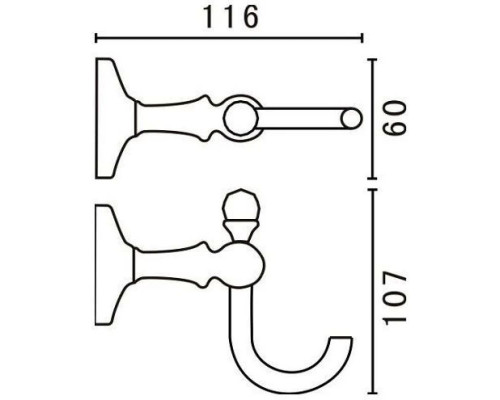 Заказать Крючок Art&Max Antic Crystal AM-E-2686BSJ-Do в магазине сантехники Santeh-Crystal.ru