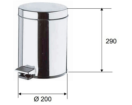 Santeh-Crystal.ru: Мусорное ведро 5 л Remer Bagno RB502CR Купить Мусорное ведро 5 л Remer Bagno RB502CR в магазине сантехники Santeh-Crystal.ru