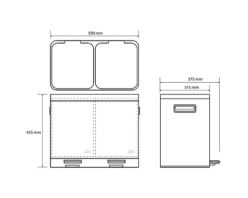 Santeh-Crystal.ru: Контейнер для сортировки мусора 2×20л Bemeta Home 104315272 Приобрести Контейнер для сортировки мусора 2×20л Bemeta Home 104315272 в магазине сантехники Santeh-Crystal.ru
