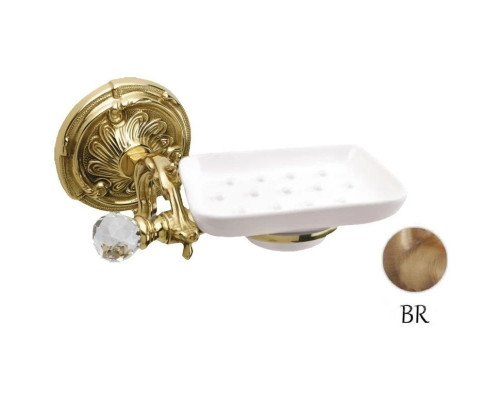 Приобрести Мыльница с держателем бронза Art&Max Barocco Crystal AM-1786-Br-C в магазине сантехники Santeh-Crystal.ru