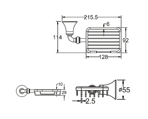 Приобрести Мыльница Rose RG1204 в магазине сантехники Santeh-Crystal.ru