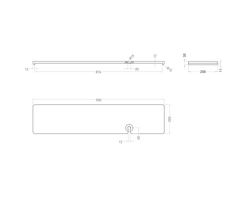 Полка на ванну Salini S-Stone Gabbiano Basic 1906202M 90 см, белый матовый