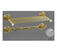 Полка с крючками хром Art&Max Barocco Crystal AM-2032-Cr-C