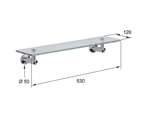 Santeh-Crystal.ru: Полка 53 см Remer Minimal Inox MI20INOXCR Купить Полка 53 см Remer Minimal Inox MI20INOXCR в магазине сантехники Santeh-Crystal.ru