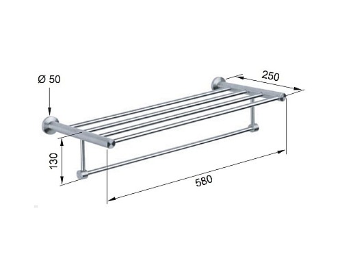 Купить Полка для полотенец 58 см Remer Minimal Inox MI70INOXCR в магазине сантехники Santeh-Crystal.ru