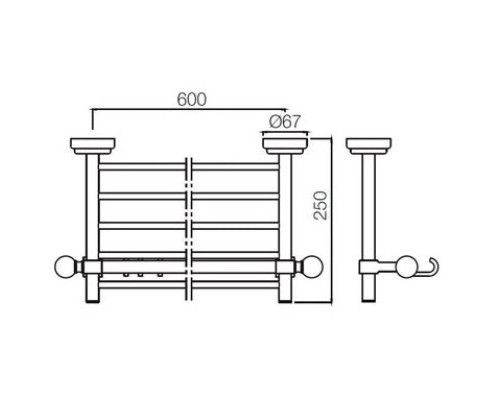 Заказать Полка для полотенец 66,7 см Jaquar Queens AQN-CHR-7781 в магазине сантехники Santeh-Crystal.ru