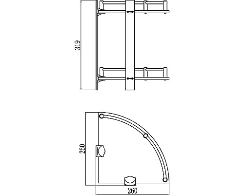 Купить Полка угловая 26х26 см Savol S-003021 в магазине сантехники Santeh-Crystal.ru