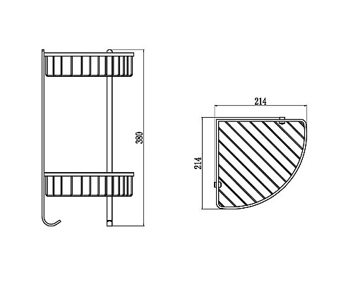 Заказать Полка угловая 21,4х21,4 см Savol S-002554 в магазине сантехники Santeh-Crystal.ru