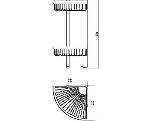 Приобрести Полка угловая 22х22 см Savol S-C5854-2 в магазине сантехники Santeh-Crystal.ru