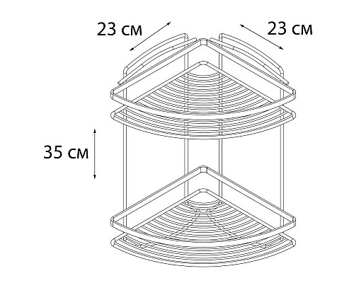 Купить Полка угловая 23х23 см Fixsen FX-850W-2 в магазине сантехники Santeh-Crystal.ru