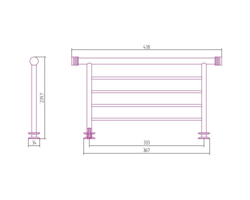 Приобрести Полка для полотенец 43,8 см белый матовый Сунержа 30-2012-4370 в магазине сантехники Santeh-Crystal.ru