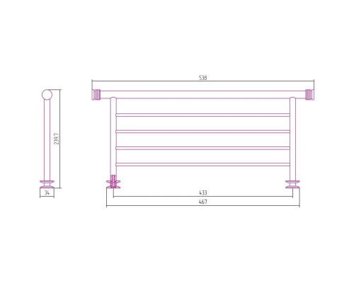 Купить Полка для полотенец 53,8 см состаренная бронза Сунержа 05-2012-4470 в магазине сантехники Santeh-Crystal.ru