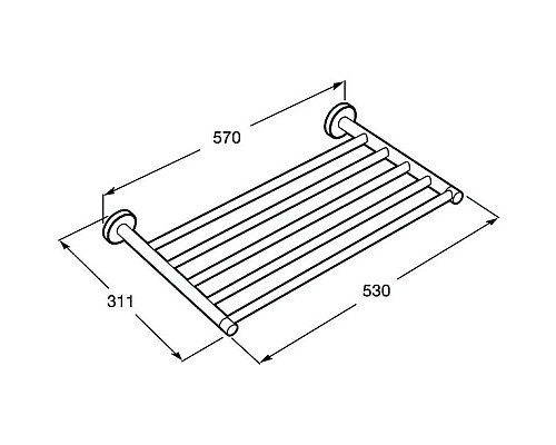 Купить Полка для полотенец 57 см Roca Rubik 817302002 в магазине сантехники Santeh-Crystal.ru