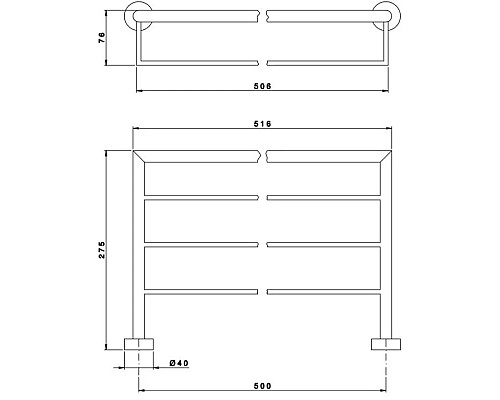 Купить Полка для полотенец 54 см Nicolazzi Minimale 1499MCR в магазине сантехники Santeh-Crystal.ru