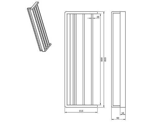 Полка для полотенец 63 см AltroBagno Aperto AltroBagnoAperto081504Cr Полка для полотенец 63 см AltroBagno Aperto AltroBagnoAperto081504Cr