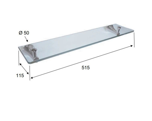 Заказать Полка стеклянная 51,5 см Remer Delicata DE20CR в магазине сантехники Santeh-Crystal.ru