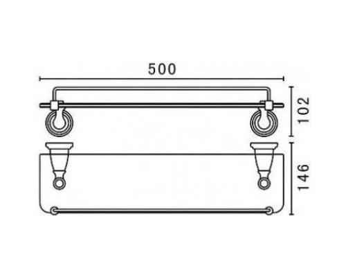 Купить Полка стеклянная 50 см Art&Max Bianchi AM-E-2611-CR в магазине сантехники Santeh-Crystal.ru