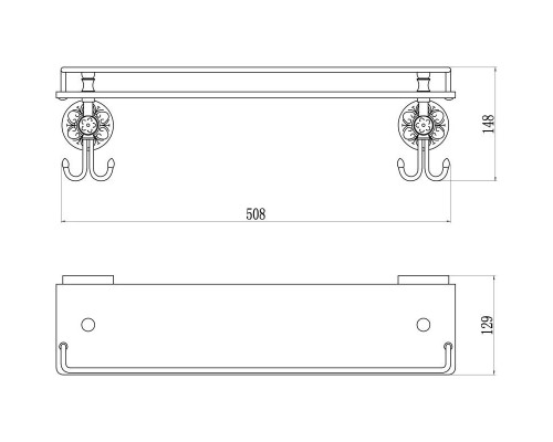 Купить Полка стеклянная 50,8 см Savol 58A S-005891A в магазине сантехники Santeh-Crystal.ru
