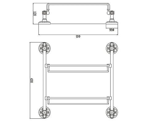 Купить Полка стеклянная 44,5 см Savol 58C S-005822C в магазине сантехники Santeh-Crystal.ru