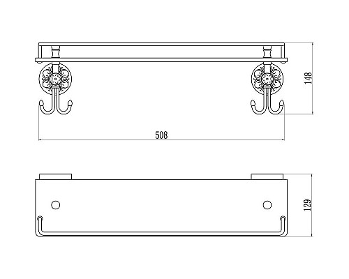 Приобрести Полка стеклянная 50,8 см Savol 58B S-005891B в магазине сантехники Santeh-Crystal.ru