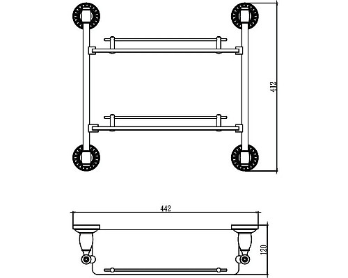 Приобрести Полка стеклянная 44,2 см Savol 66H S-006622H в магазине сантехники Santeh-Crystal.ru