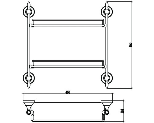 Купить Полка стеклянная 45 см Savol 68A S-06822A в магазине сантехники Santeh-Crystal.ru