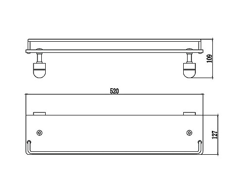 Купить Полка стеклянная 52 см Savol 73 S-007391 в магазине сантехники Santeh-Crystal.ru