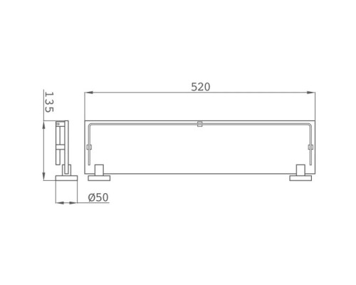 Приобрести Полка стеклянная 52 см Teka Alaior 170740200 в магазине сантехники Santeh-Crystal.ru