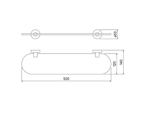 Заказать Полка стеклянная 52 см IDDIS Sena SENSSG0I44 в магазине сантехники Santeh-Crystal.ru