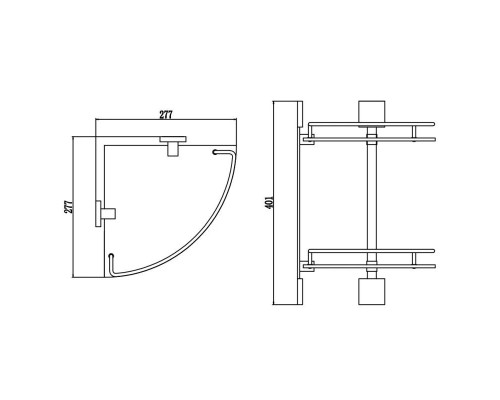 Приобрести Полка угловая 27,7х27,7 см Savol 65C S-065322C в магазине сантехники Santeh-Crystal.ru