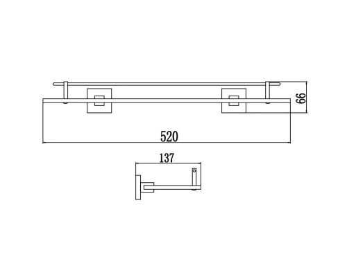 Купить Полка стеклянная 52 см Savol 65H S-06591H в магазине сантехники Santeh-Crystal.ru