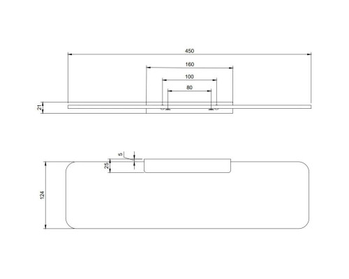 Приобрести Полка стеклянная 45 см Villeroy & Boch Elements-Striking TVA15202400061 в магазине сантехники Santeh-Crystal.ru