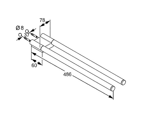 Приобрести Двойной полотенцедержатель Kludi A-Xes 4897705 в магазине сантехники Santeh-Crystal.ru