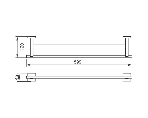 Приобрести Полотенцедержатель 59,9 см Aquanet 6124D в магазине сантехники Santeh-Crystal.ru
