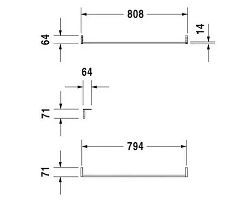 Купить Полотенцедержатель фронтальный 80,8 см Duravit 0030361000 в магазине сантехники Santeh-Crystal.ru