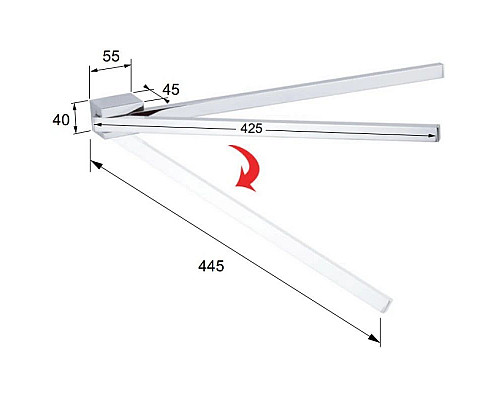 Заказать Полотенцедержатель 42,5 см Remer Flat FT36CR в магазине сантехники Santeh-Crystal.ru